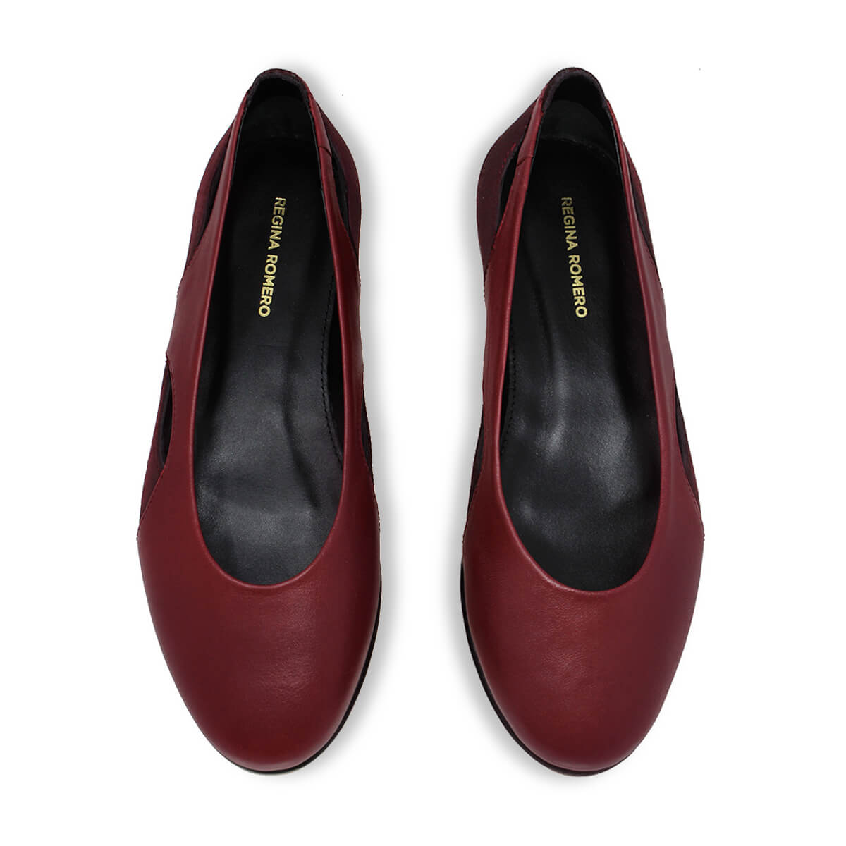 ARACELI - Vino Regina Romero Zapato Flat Balerina de Piso Para Dama en Piel