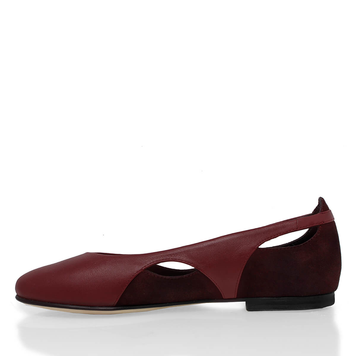 ARACELI - Vino Regina Romero Zapato Flat Balerina de Piso Para Dama en Piel