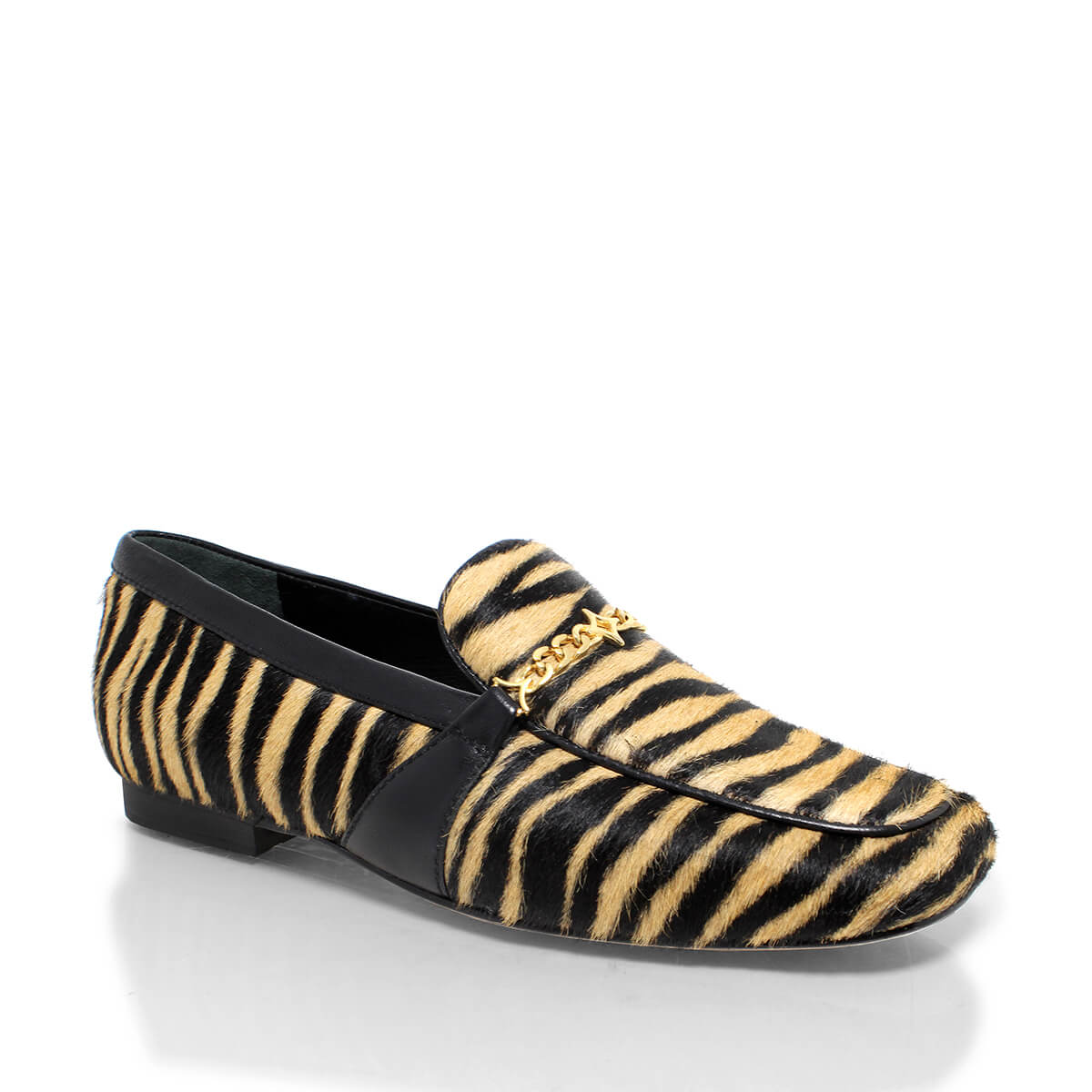 BETTY - Negro y Beige Regina Romero Zapato Mocasin de Piso Para Dama en Piel