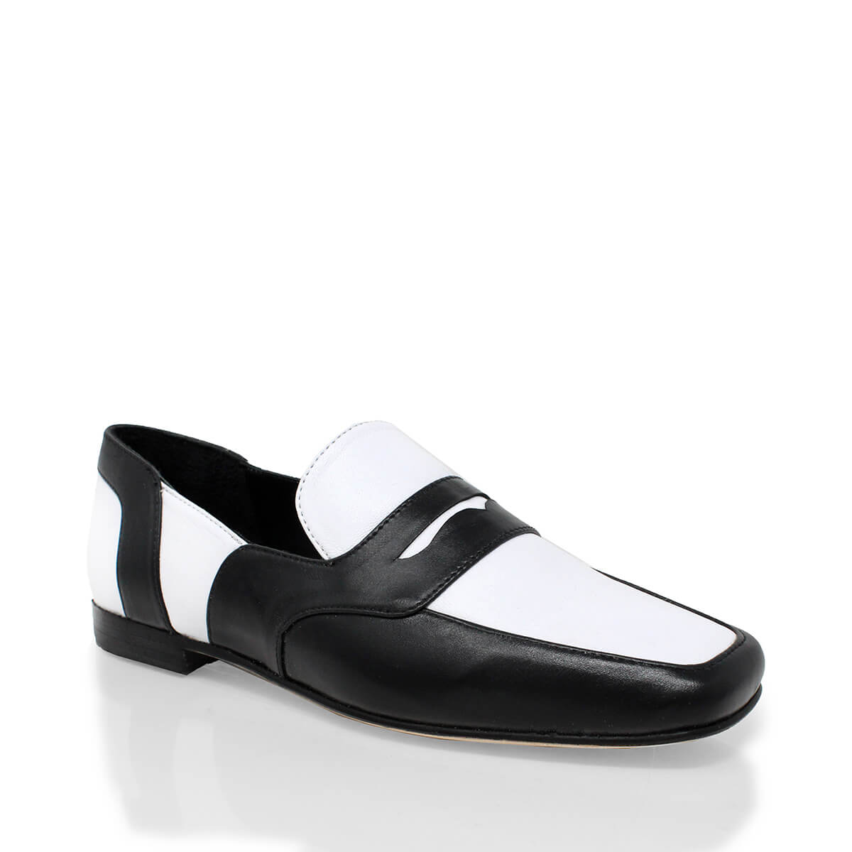 CLARK - Blanco y Negro Regina Romero Zapato Mocasin de Piso Para Dama en Piel