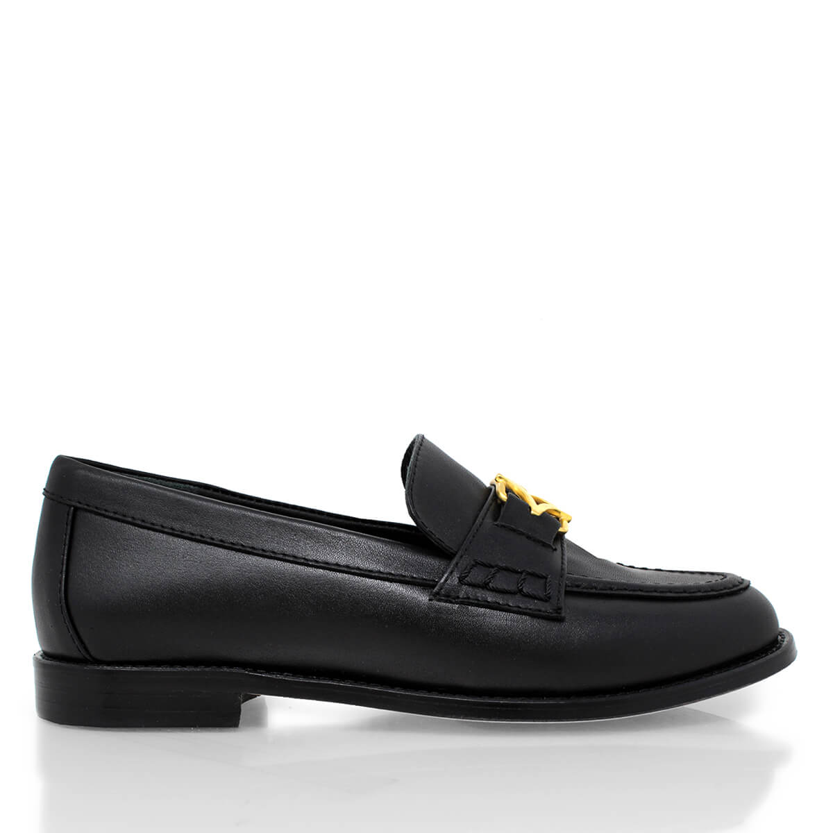 KATY - Negro Regina Romero Zapato Mocasin de Piso Para Dama en Piel