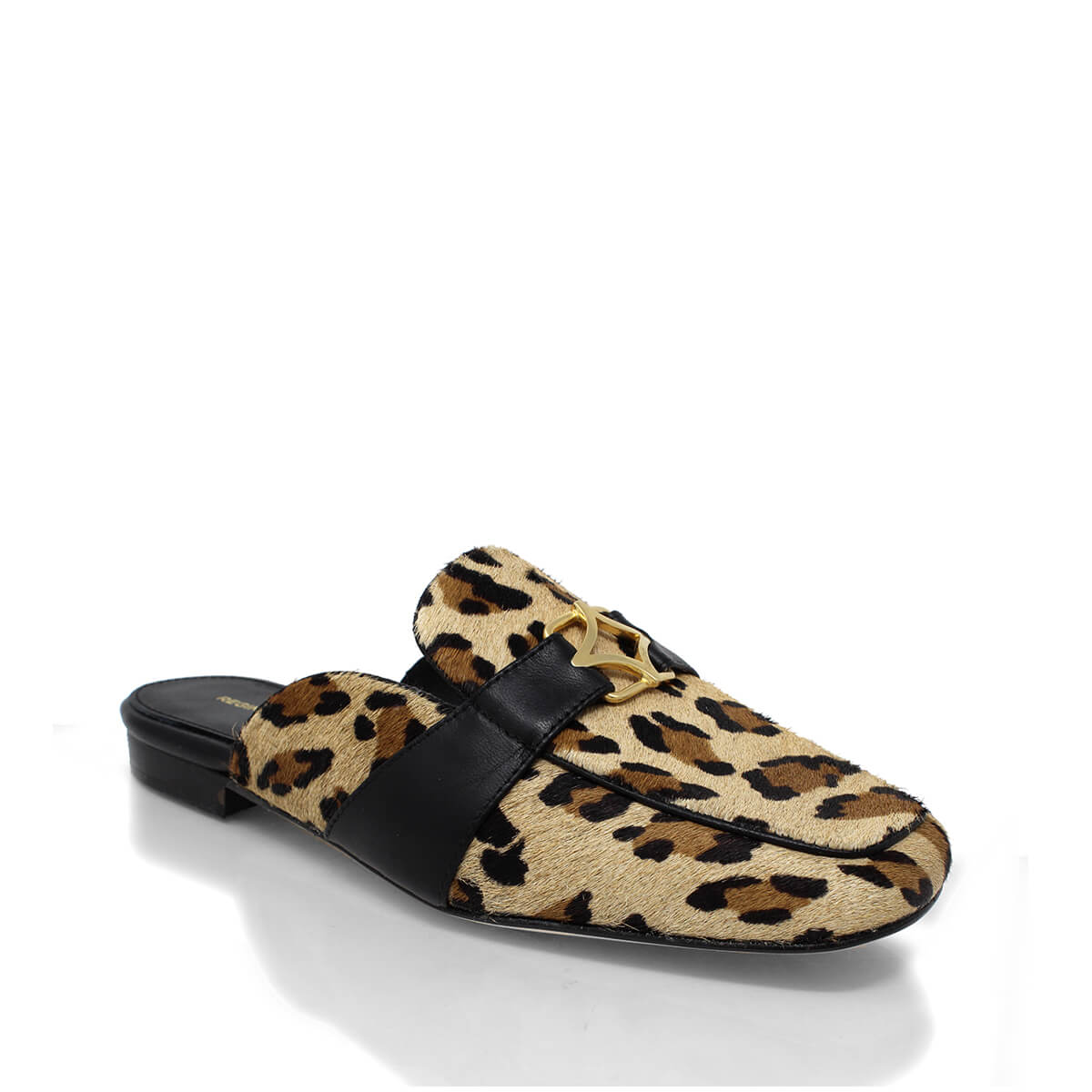 SAMMY - Beige Print Regina Romero Zapato Flat Mule de Piso Para Dama en Piel