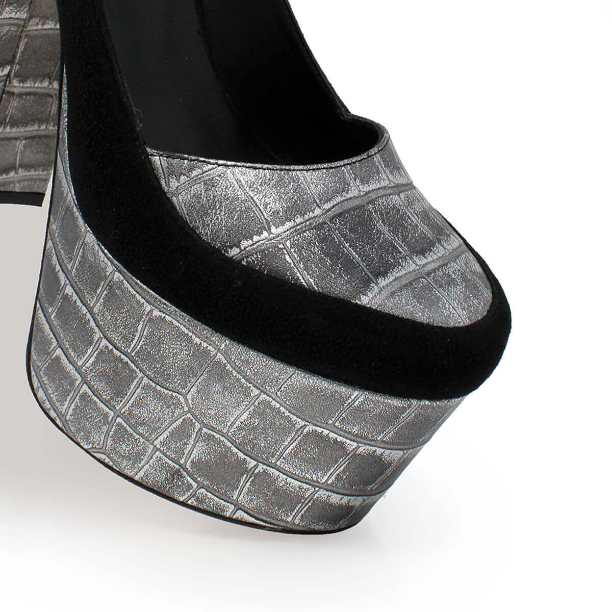 ROSE 150 - Plata Regina Romero Zapato Plataforma Tacon Alto Para Dama en Piel