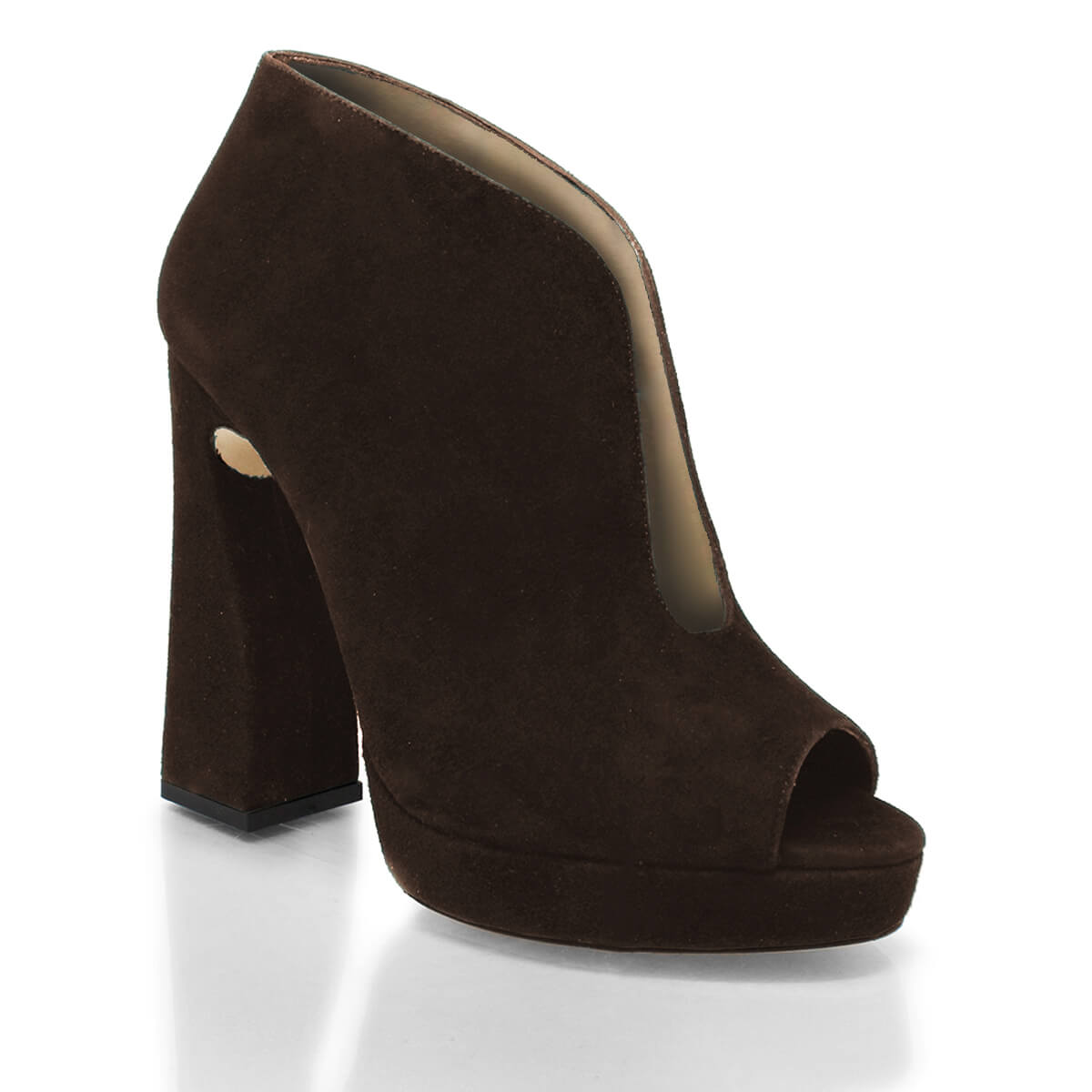 ZAIS 125 - Ante Cafe Regina Romero Zapato Sandalia Plataforma Tacon Alto Para Dama en Piel