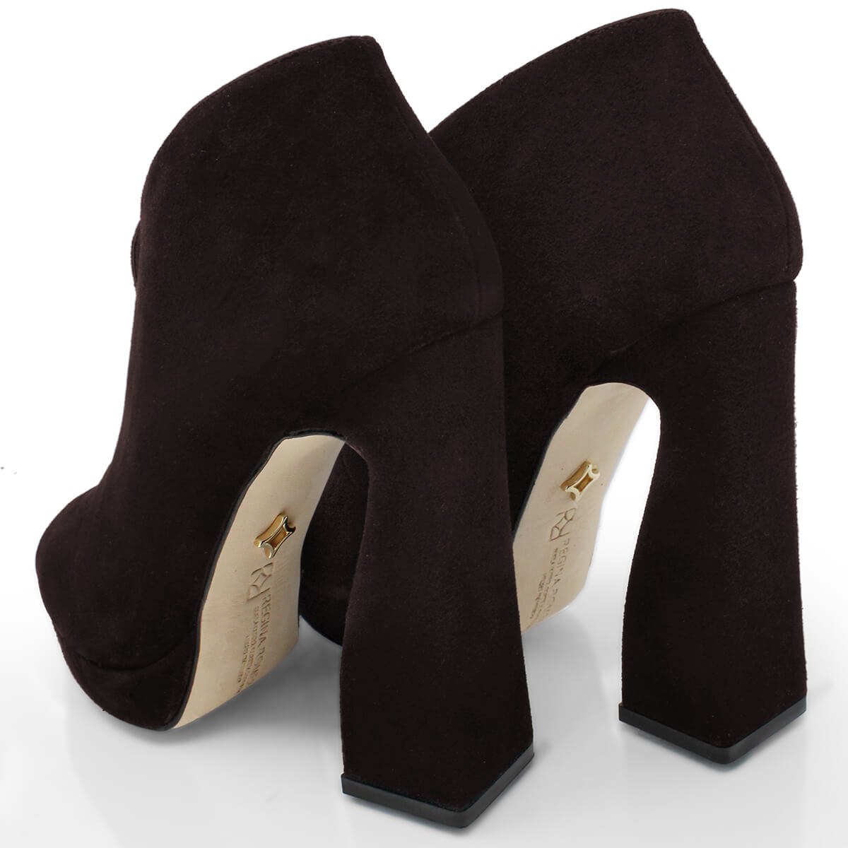 ZAIS 125 - Ante Cafe Regina Romero Zapato Sandalia Plataforma Tacon Alto Para Dama en Piel
