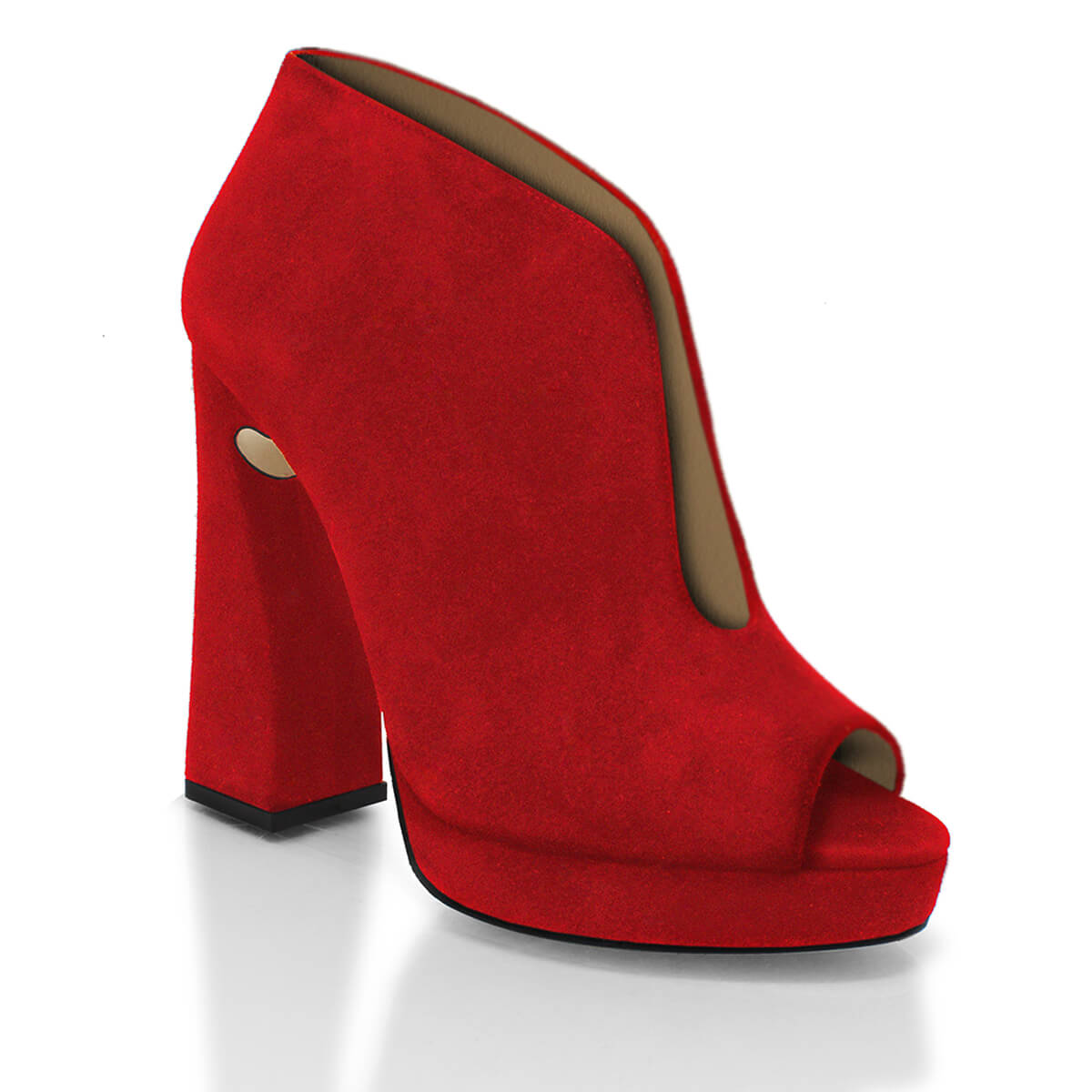 ZAIS 125 - Suede Carmin Regina Romero High Heel Platform Sandal Shoe for Women in Leather