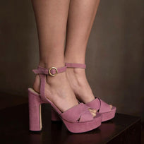 VENUS 120 - Rosa Regina Romero Zapato Sandalia Plataforma Tacon Alto Para Dama en Piel