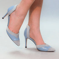 RANIA 75 - Azul Claro Regina Romero Zapato Zapatilla Tacon Alto Para Dama en Piel