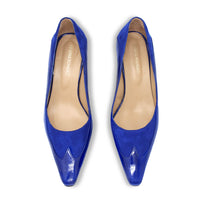 RICCARDI 60 - Azul Regina Romero Zapato Zapatilla Tacon Bajo Para Dama en Piel