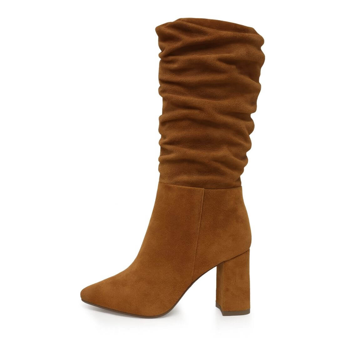 CASANDRA 75 - Tan Regina Romero Zapato Bota Botin Tacon Alto Para Dama en Piel