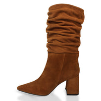 CASANDRA 75 - Tan Regina Romero Zapato Bota Botin Tacon Alto Para Dama en Piel
