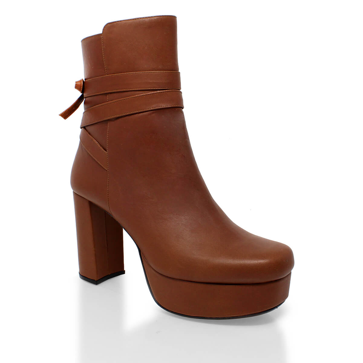 ZELDA 95 - Avellana Regina Romero Zapato Bota Botin Plataforma Tacon Alto Para Dama en Piel