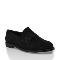 ALBERTA - Black Regina Romero Leather Flat Moccasin for Lady