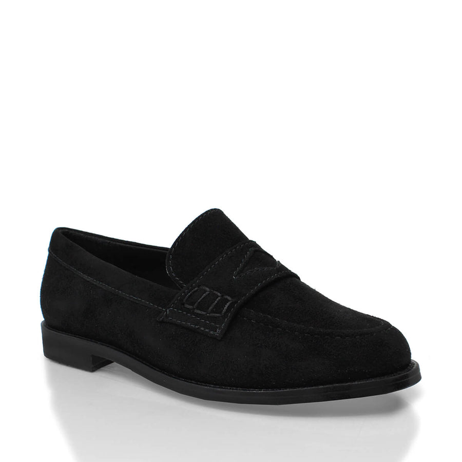 ALBERTA - Black Regina Romero Leather Flat Moccasin for Lady