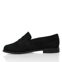 ALBERTA - Black Regina Romero Leather Flat Moccasin for Lady