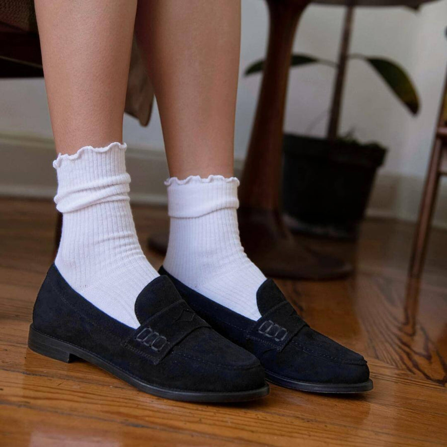 ALBERTA - Black Regina Romero Leather Flat Moccasin for Lady