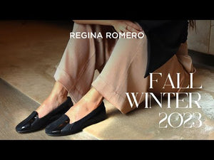 GILDA - Negro Regina Romero Zapato Flat Balerina de Piso Para Dama en Piel
