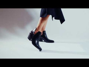 ISSA 60 - Negro Regina Romero Zapato Bota Botin Tacon Bajo Para Dama en Piel