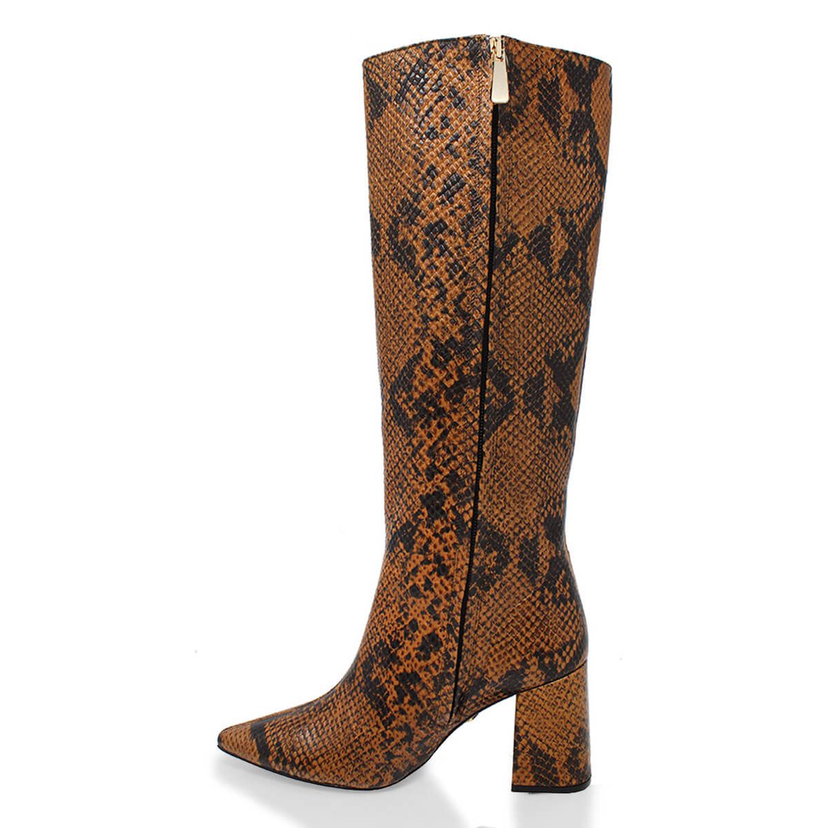 BROOKLYN 75 - Miel Regina Romero Zapato Bota Larga Tacon Alto Para Dama en Piel