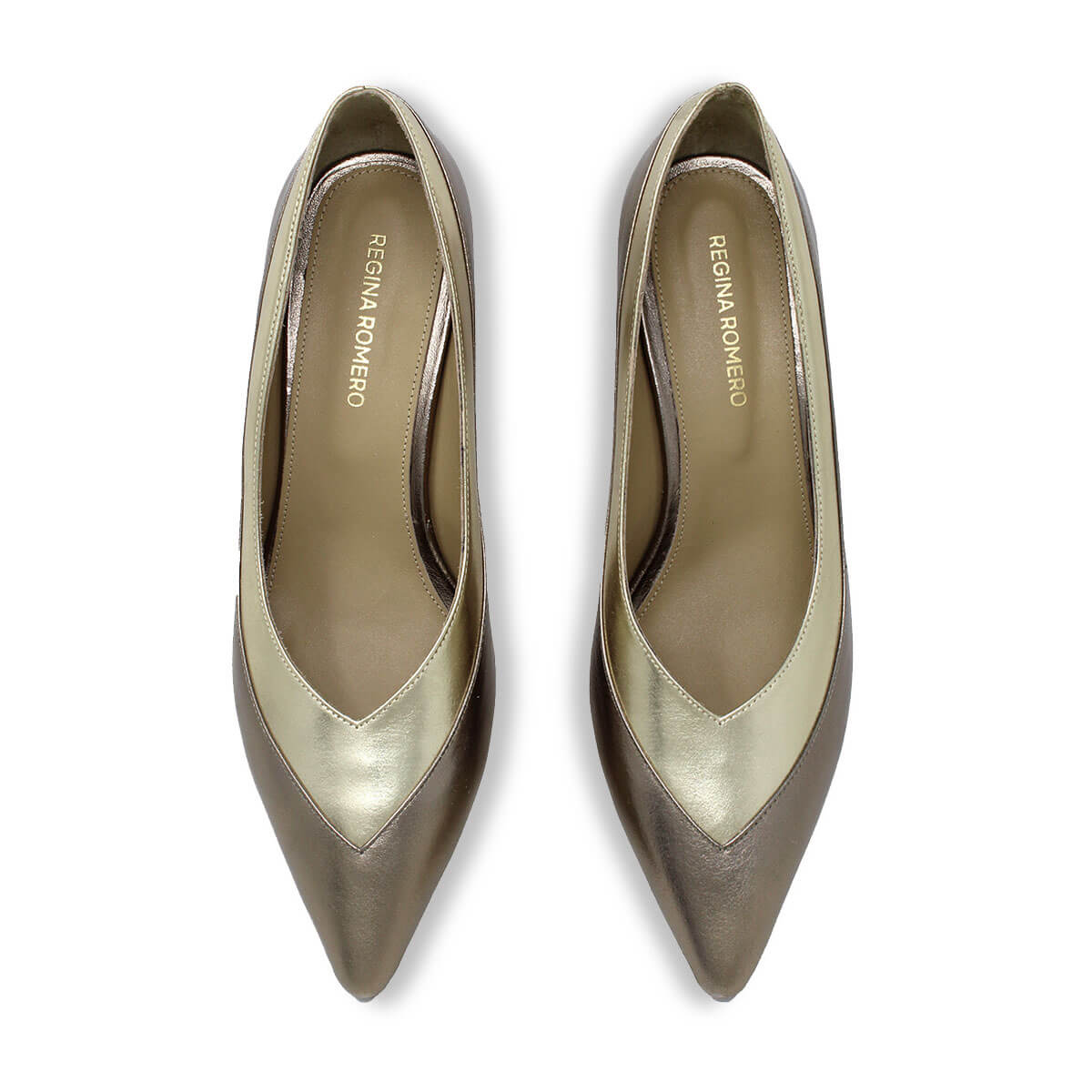 FIUME 60 - Multimetal Regina Romero Zapato Sandalia Zapatilla Tacon Bajo Para Dama en Piel