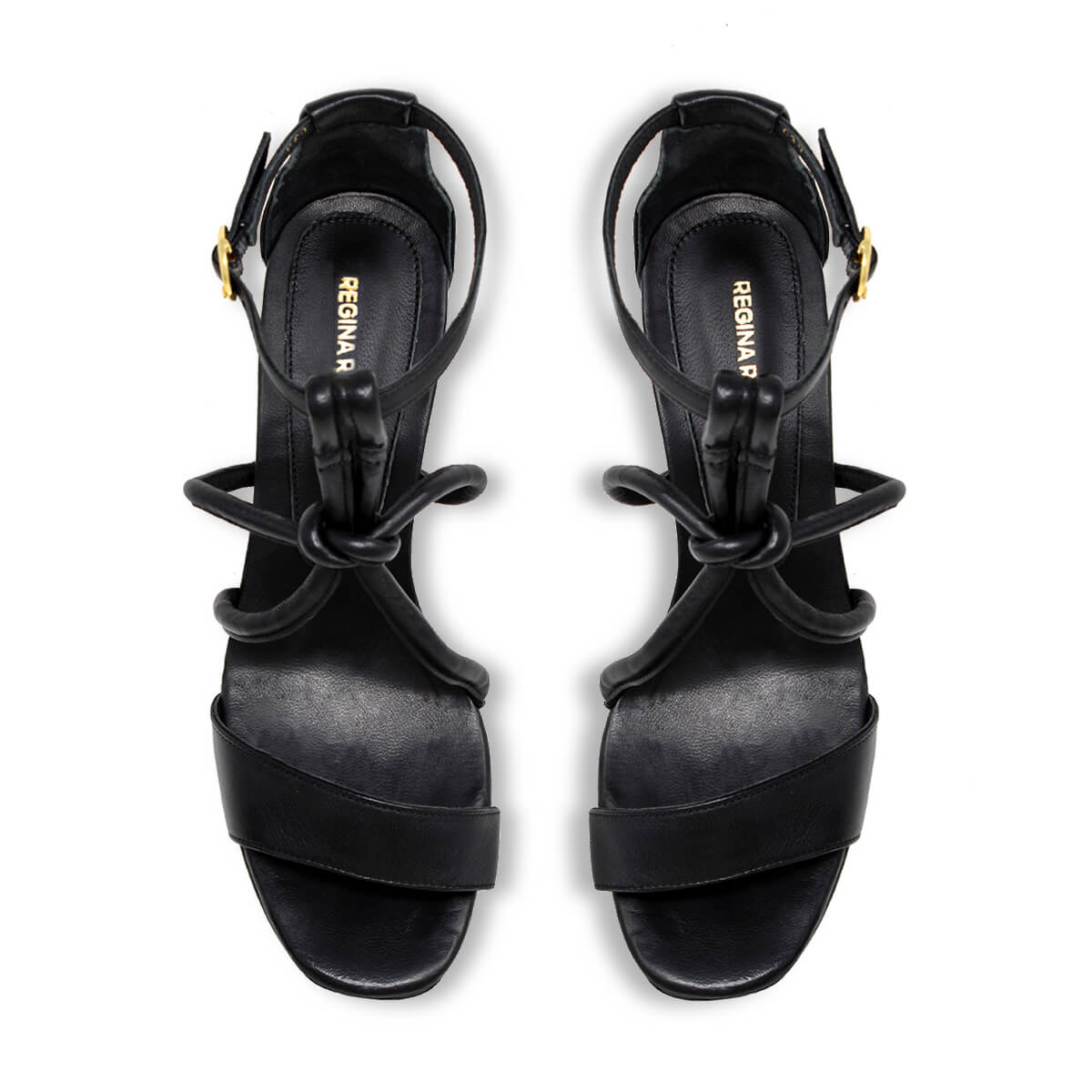CALIPSO 95 - Negro Regina Romero Zapato Sandalia Plataforma Tacon Alto Para Dama en Piel