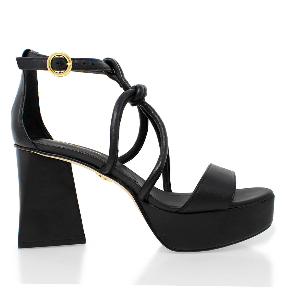 CALIPSO 95 - Negro Regina Romero Zapato Sandalia Plataforma Tacon Alto Para Dama en Piel