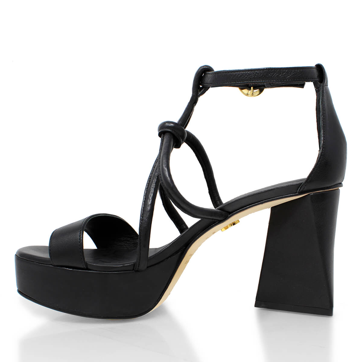 CALIPSO 95 - Negro Regina Romero Zapato Sandalia Plataforma Tacon Alto Para Dama en Piel