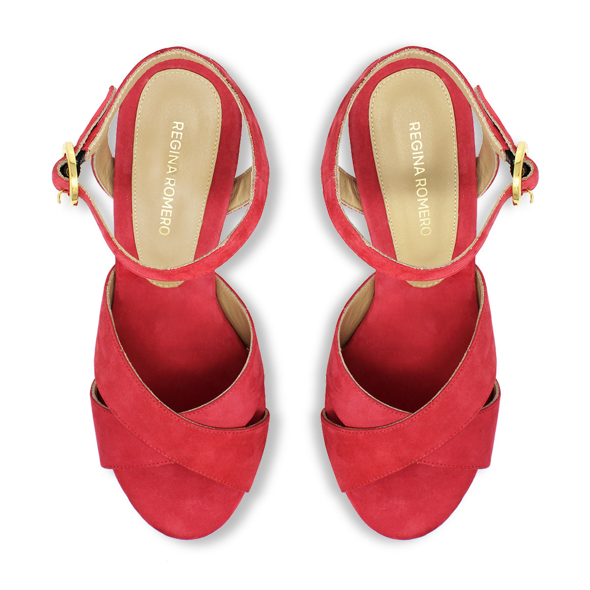 VENUS 120 - Geranio Regina Romero Zapato Sandalia Plataforma Tacon Alto Para Dama en Piel