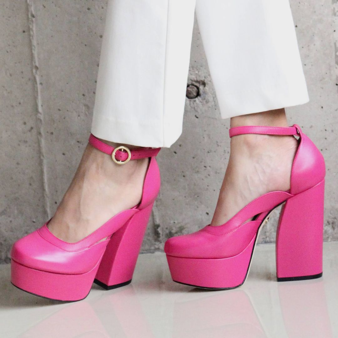 DESIRE 135 - Rosa Regina Romero Zapato Plataforma Tacon Alto Para Dama en Piel