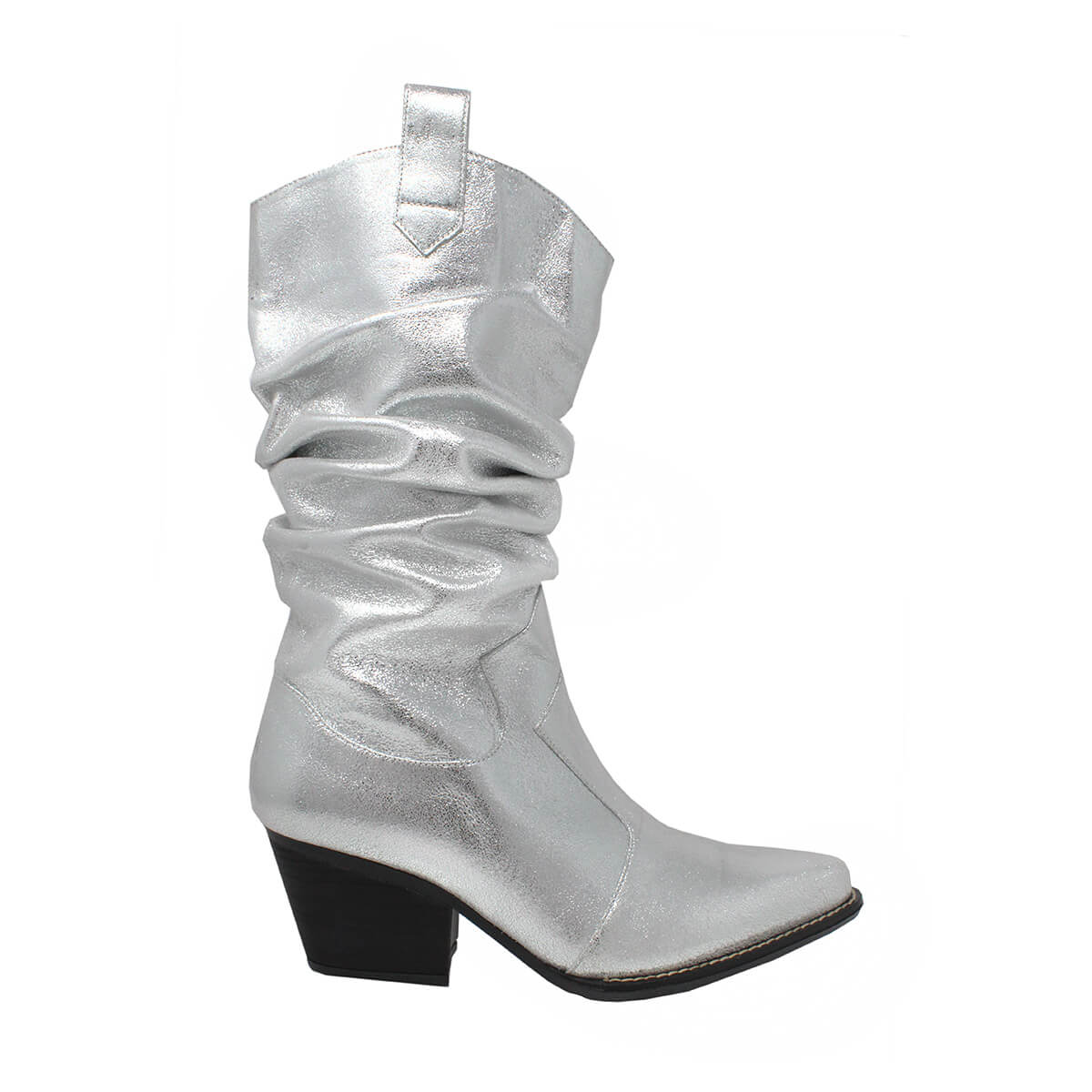 MADELEINE 60 - Plata Regina Romero Zapato Bota Botin Tacon Bajo Para Dama en Piel