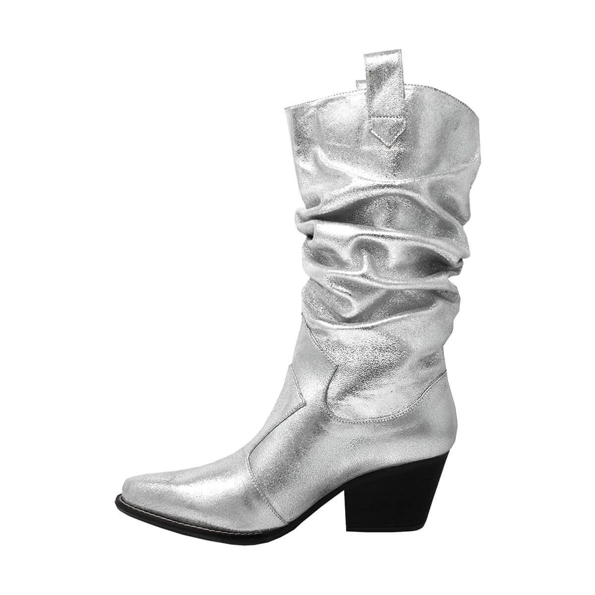 MADELEINE 60 - Plata Regina Romero Zapato Bota Botin Tacon Bajo Para Dama en Piel