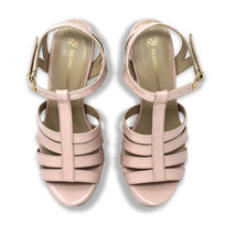 ROMI 135 - Light Pink Regina Romero High Heel Platform Sandal Shoe for Lady in Leather