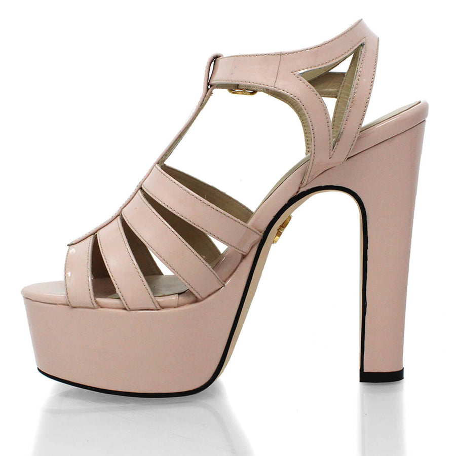 ROMI 135 - Light Pink Regina Romero High Heel Platform Sandal Shoe for Lady in Leather