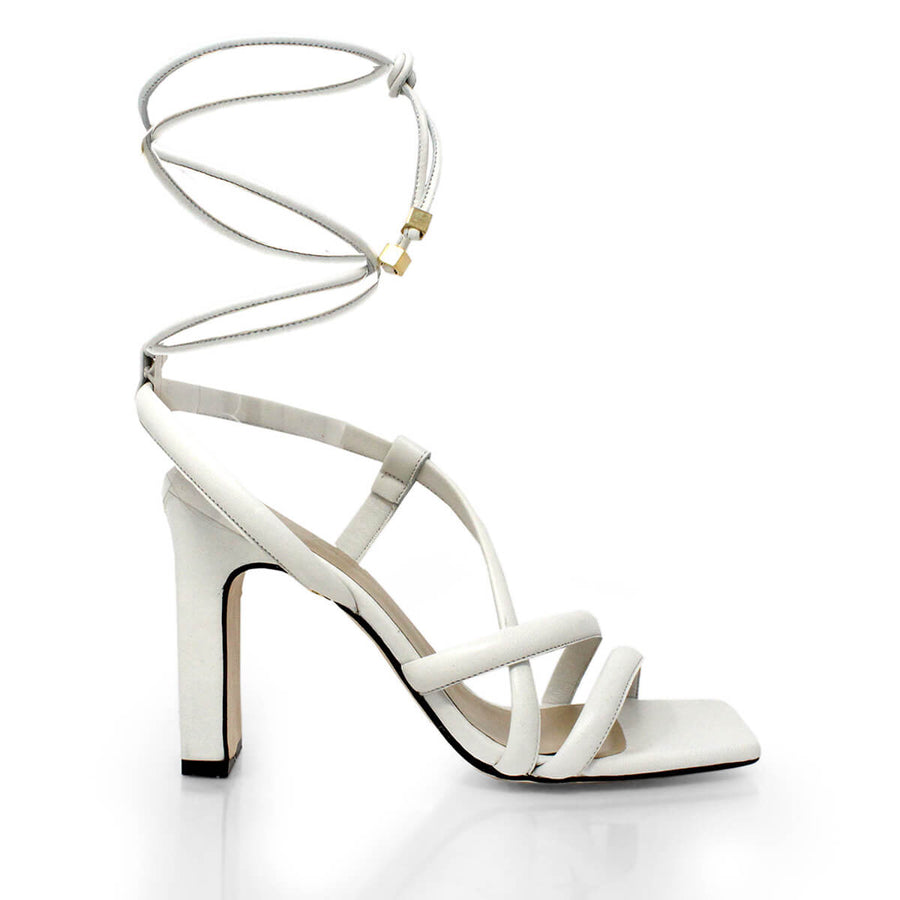 MIA 100 - Blanco Regina Romero Zapato Sandalia Zapatilla Tacon Alto Para Dama en Piel