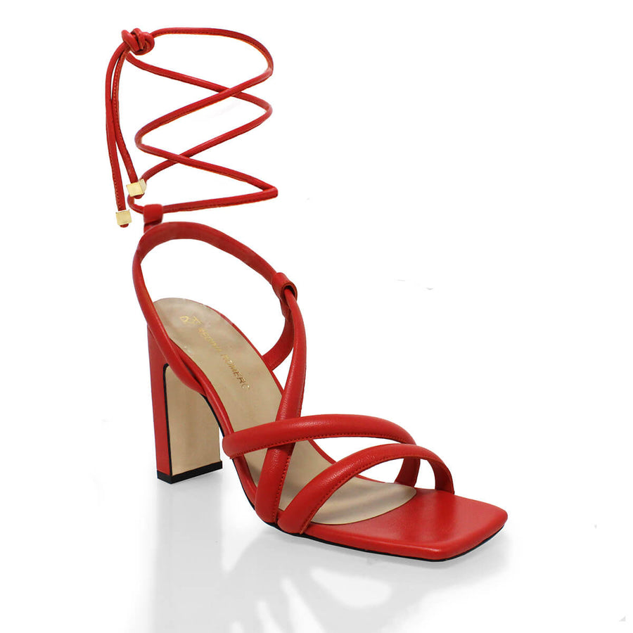 MIA 100 - Coral Regina Romero Zapato Sandalia Zapatilla Tacon Alto Para Dama en Piel