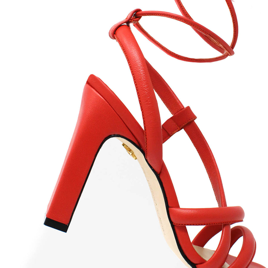 MIA 100 - Coral Regina Romero Zapato Sandalia Zapatilla Tacon Alto Para Dama en Piel