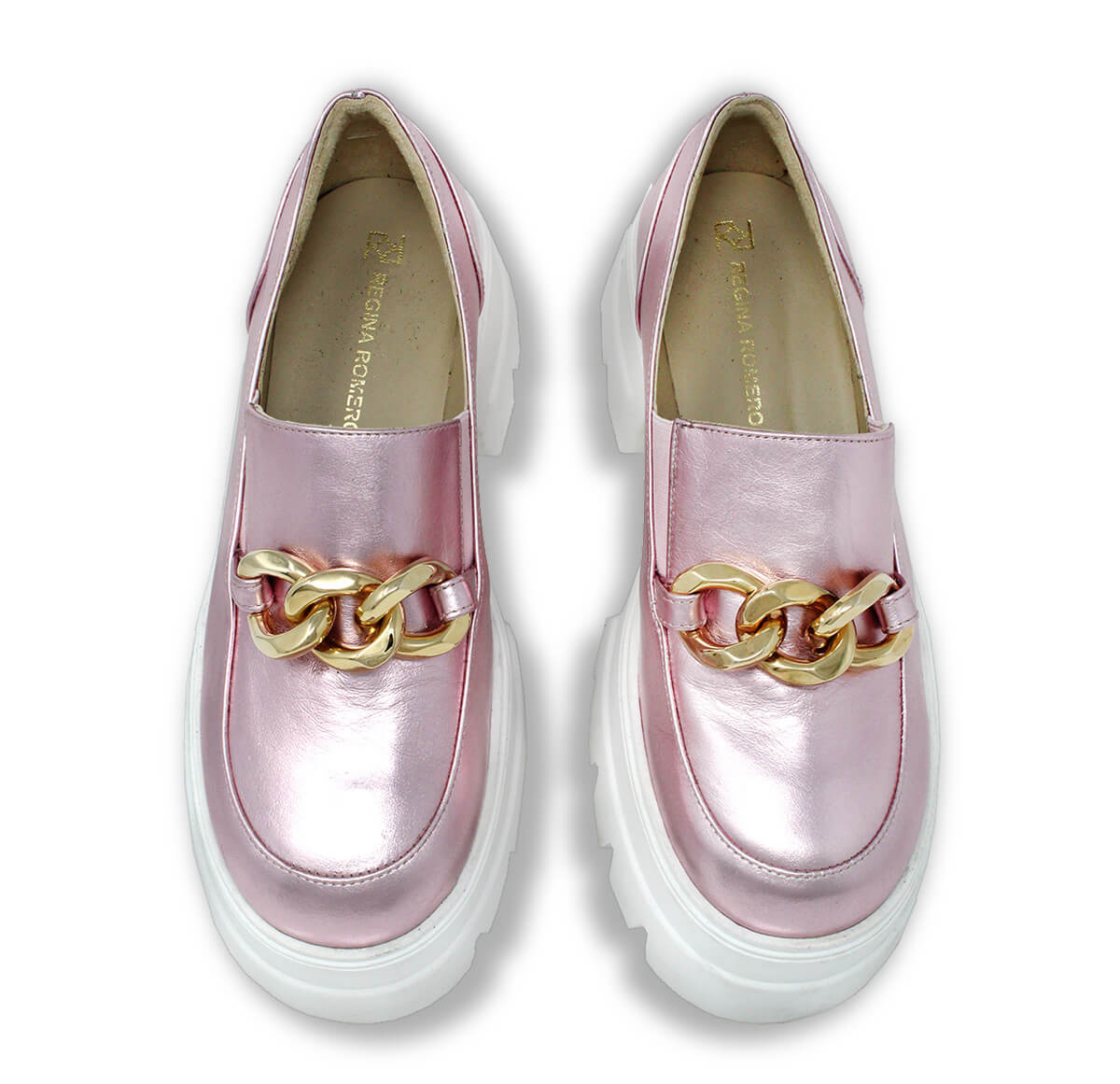 RAQUEL 65 - Rosa Metalico Regina Romero Zapato Tenis Urbano Sport Para Dama en Piel