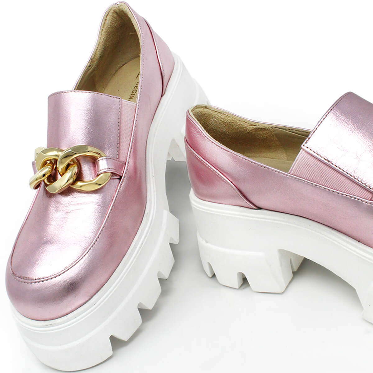 RAQUEL 65 - Rosa Metalico Regina Romero Zapato Tenis Urbano Sport Para Dama en Piel