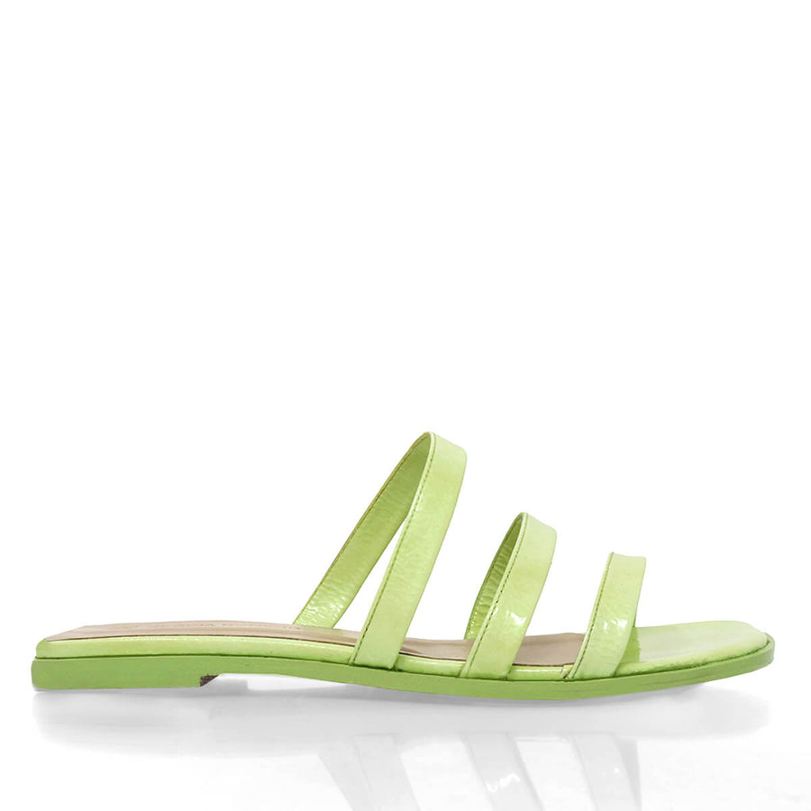 CILIA - Charol Menta Regina Romero Zapato Sandalia de Piso Para Dama en Piel