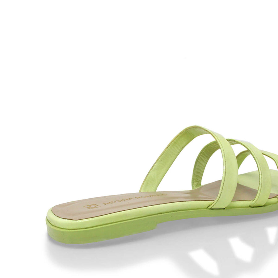 CILIA - Charol Menta Regina Romero Zapato Sandalia de Piso Para Dama en Piel
