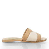 COCO - Vainilla y Latte Regina Romero Zapato Sandalia de Piso Para Dama en Piel