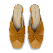 GISELLE - Mostaza Regina Romero Zapato Flat Balerina de Piso Para Dama en Piel