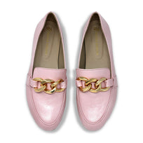 ALINE - Charol Rosa Regina Romero Zapato Mocasin de Piso Para Dama en Piel