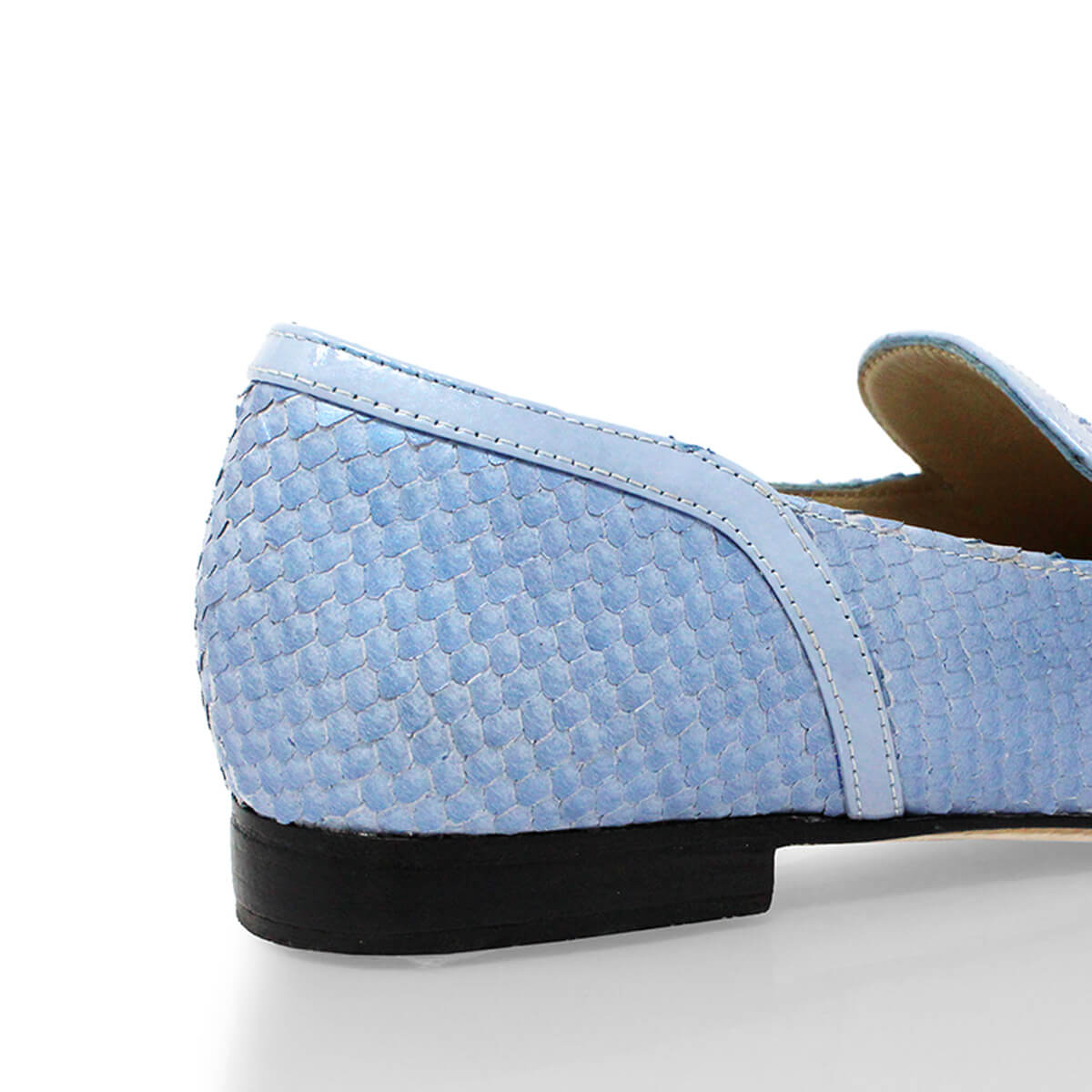 CORA - Azul Claro Regina Romero Zapato Mocasin de Piso Para Dama en Piel