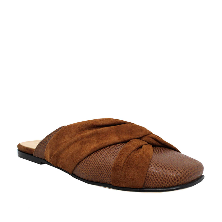 GISELLE - Nuez Regina Romero Flat Ballerina Floor Shoe for Women in Leather