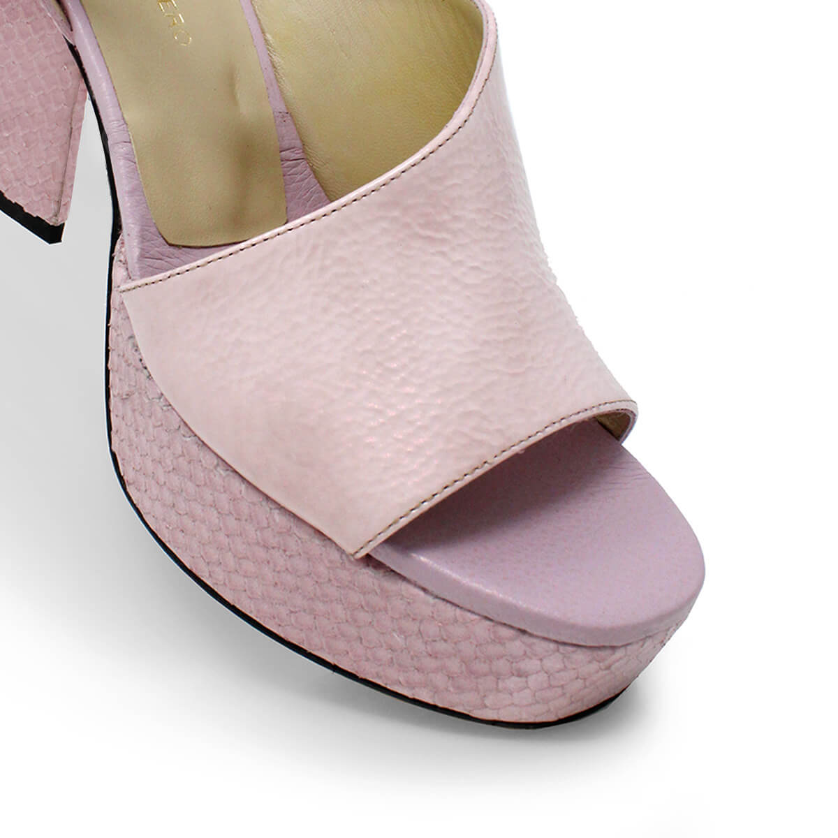 KIANA 95 - Charol Rosa Claro Regina Romero Zapato Sandalia Plataforma Tacon Alto Para Dama en Piel