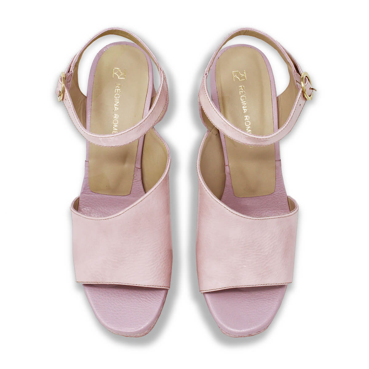 KIANA 95 - Charol Rosa Claro Regina Romero Zapato Sandalia Plataforma Tacon Alto Para Dama en Piel