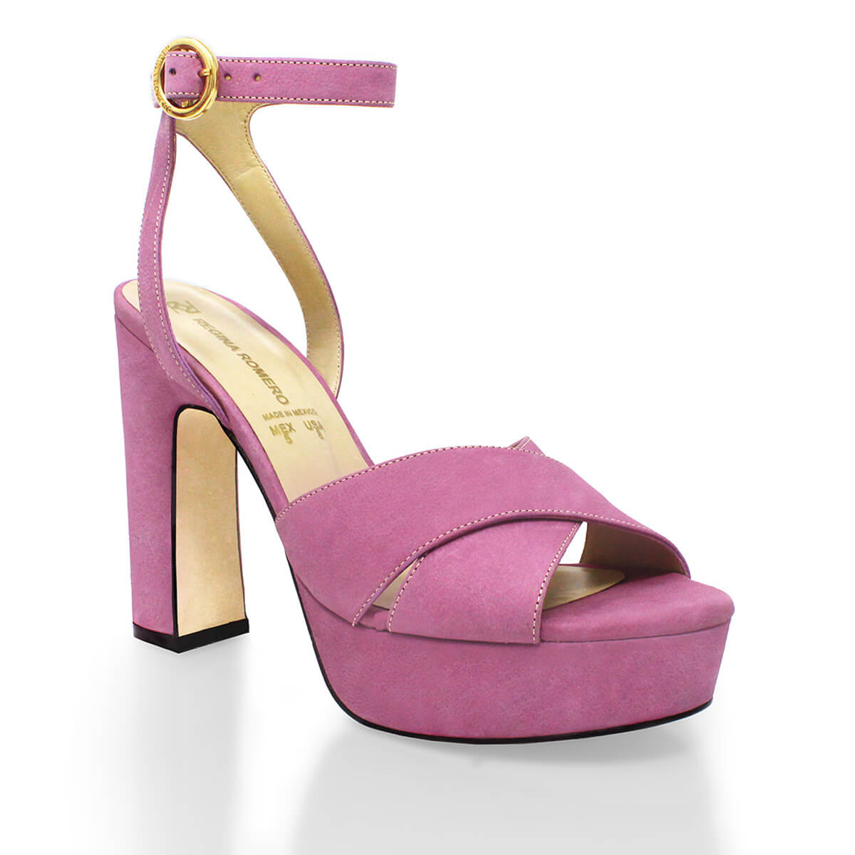 VENUS 120 - Rosa Regina Romero Zapato Sandalia Plataforma Tacon Alto Para Dama en Piel