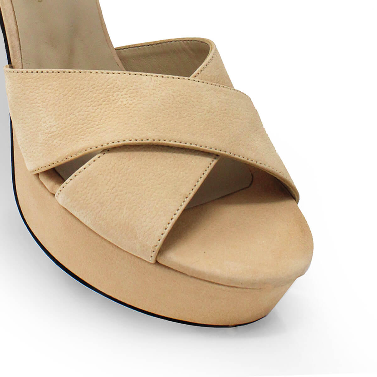 VENUS 120 - Vainilla Regina Romero Zapato Sandalia Plataforma Tacon Alto Para Dama en Piel