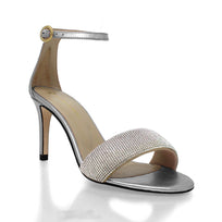 CHANTAL 85 GLAM - Plata Regina Romero Zapato Sandalia Zapatilla Tacon Alto Para Dama en Piel